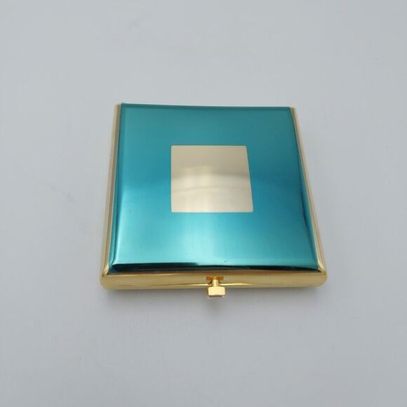 Arbonne Gold w‎ Clear Stones Compact Empty Metal - Picture 2 of 3